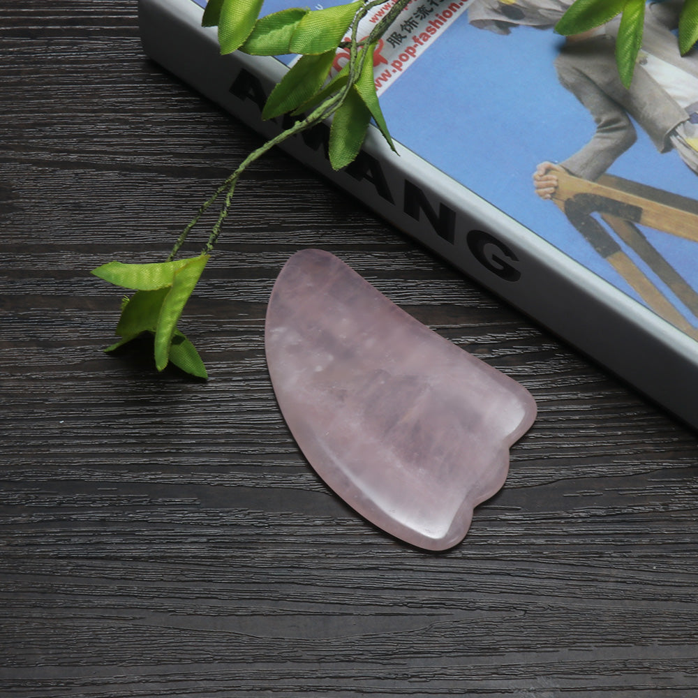 Pro Natural Rose Quartz Gua Sha Board Massage pad