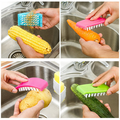 Creative Kitchen Knife And Fork Chopsticks Cleaning Brush With Suction