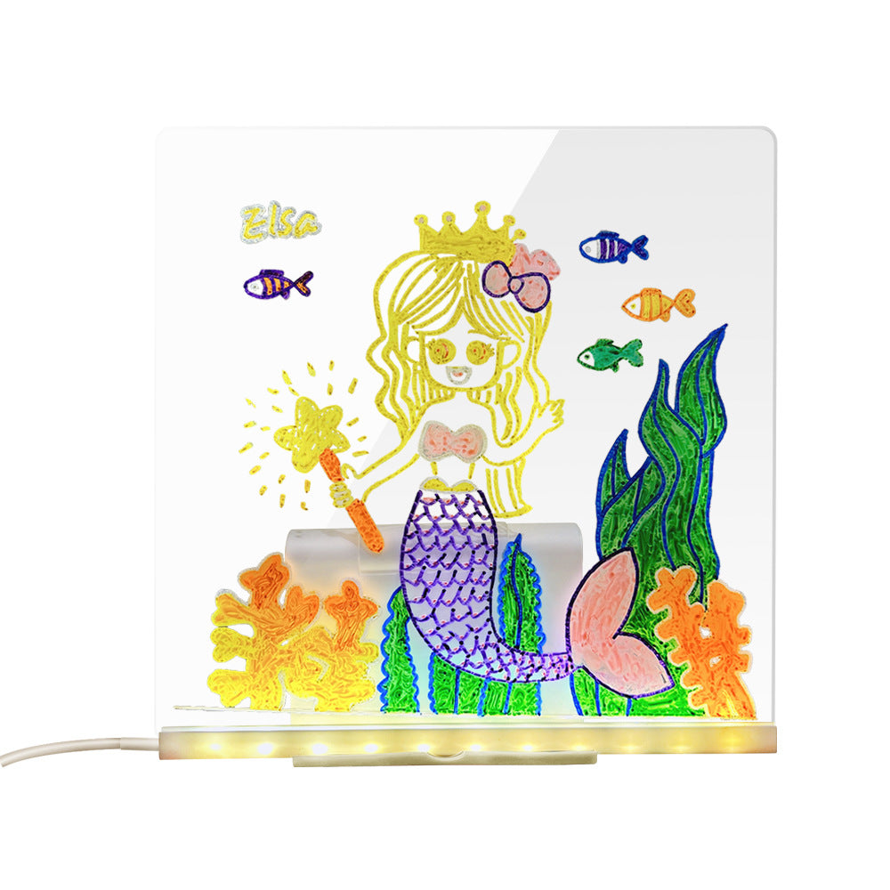 LED Acrylic Drawing Board DIY Erasable Luminous Writing Boards With