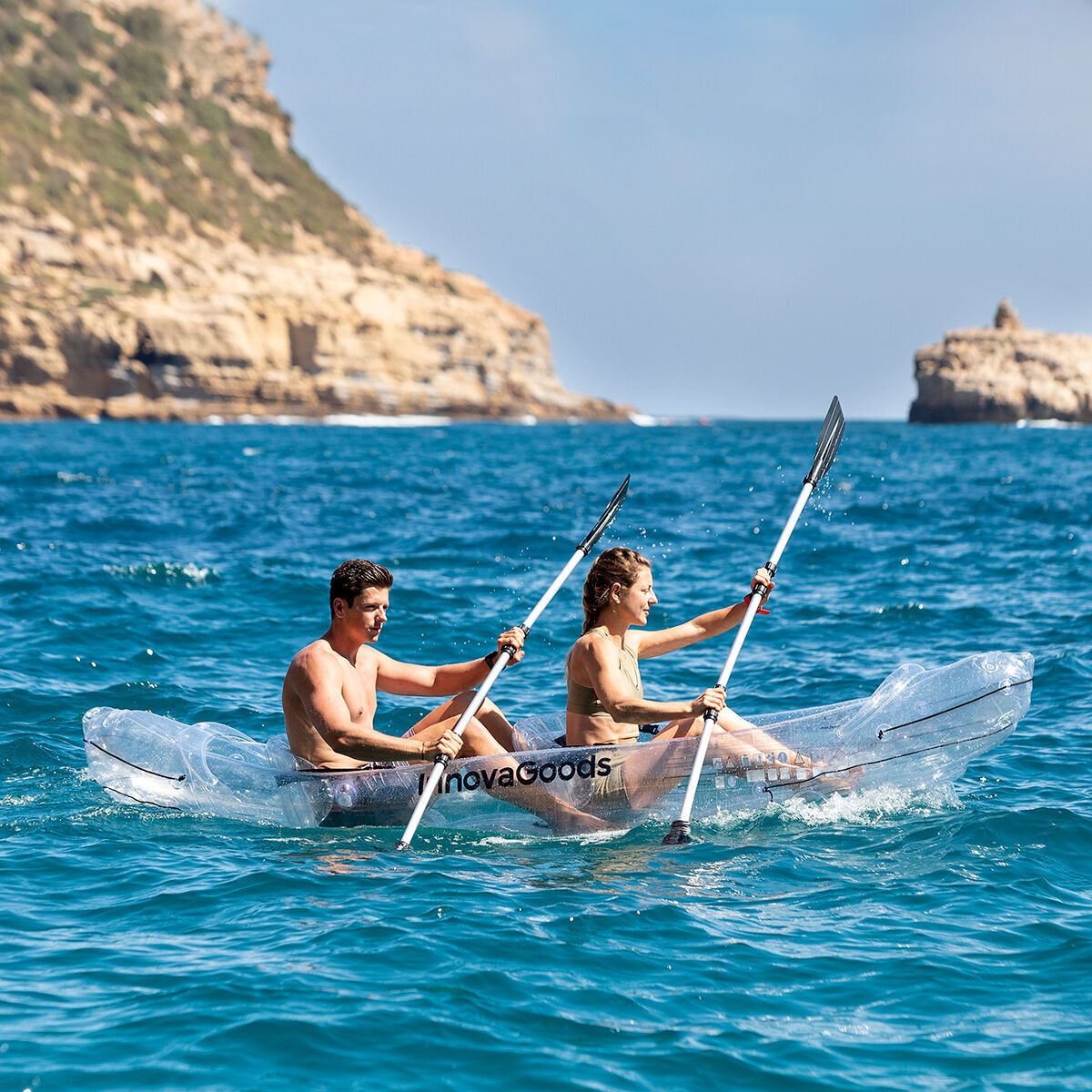 Inflatable Transparent Kayak with Accessories Paros InnovaGoods 312 cm