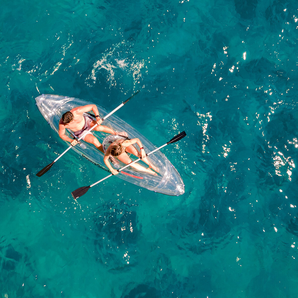 Inflatable Transparent Kayak with Accessories Paros InnovaGoods 312 cm