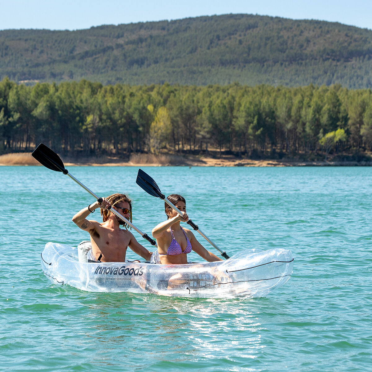 Inflatable Transparent Kayak with Accessories Paros InnovaGoods 312 cm