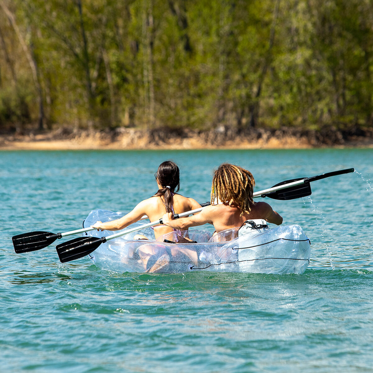 Inflatable Transparent Kayak with Accessories Paros InnovaGoods 312 cm