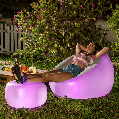 Inflatable Armchair with Multicoloured LED and Remote Control Chight