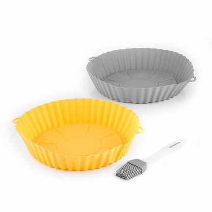 Set of 4 Silicone Baskets with Handles for Air Fryer and 2 Kitchen