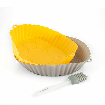 Set of 4 Silicone Baskets with Handles for Air Fryer and 2 Kitchen