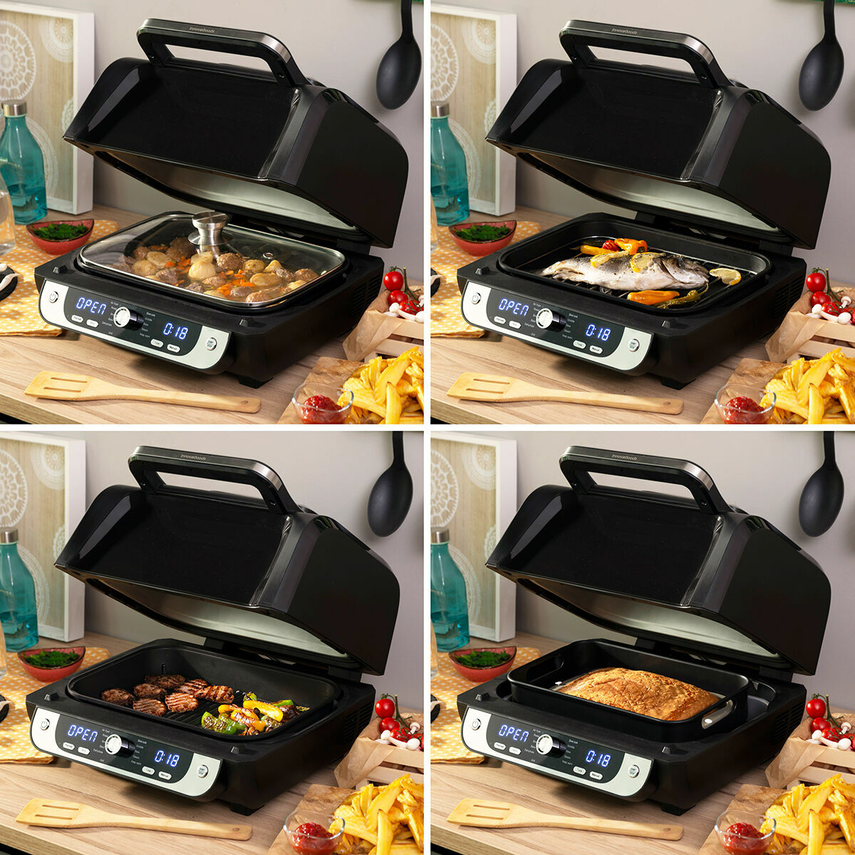 Air Fryer with Grill, Accessories and Recipe Book InnovaGoods Fryinn