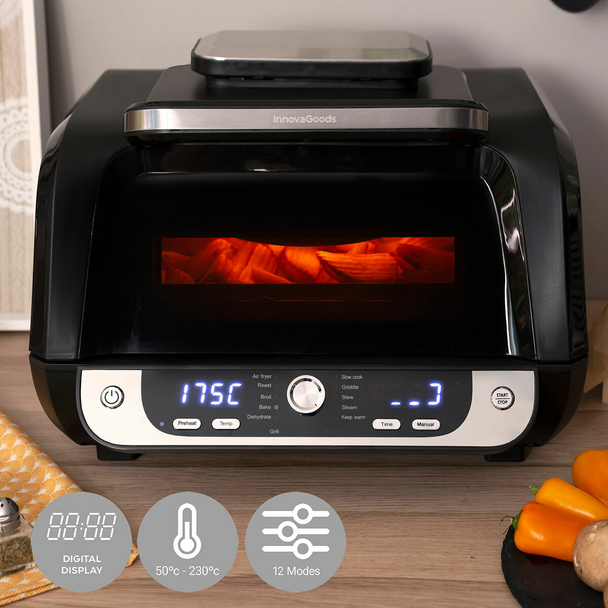 Air Fryer with Grill, Accessories and Recipe Book InnovaGoods Fryinn