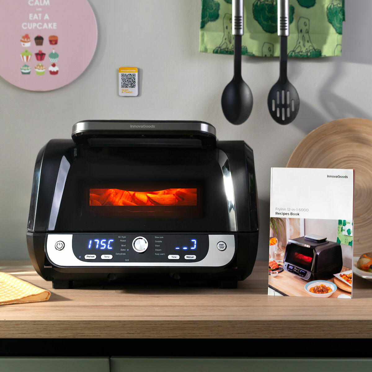 Air Fryer with Grill, Accessories and Recipe Book InnovaGoods Fryinn