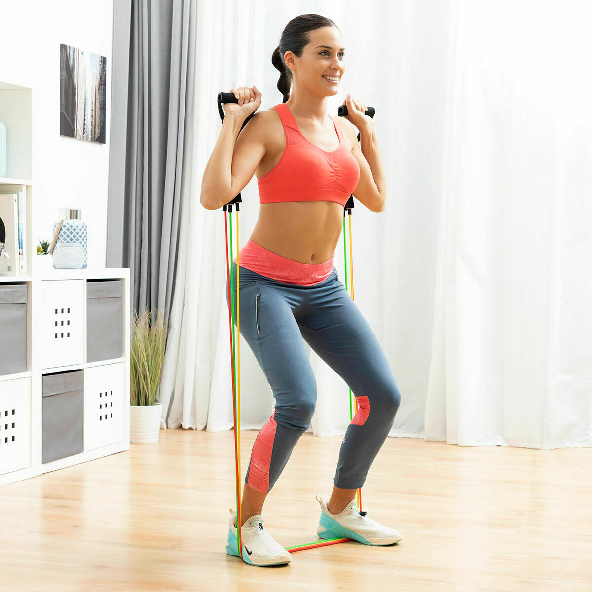 Pack Push-Up Board and Set of Resistance Bands with Accessories and