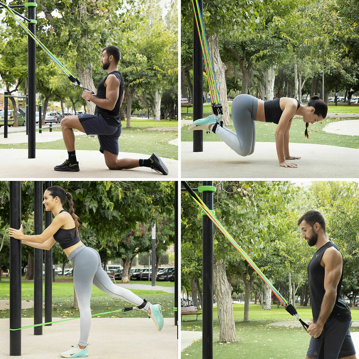 Pack Push-Up Board and Set of Resistance Bands with Accessories and