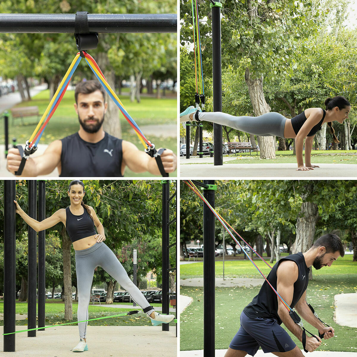 Pack Push-Up Board and Set of Resistance Bands with Accessories and
