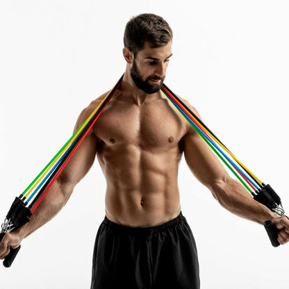 Pack Push-Up Board and Set of Resistance Bands with Accessories and