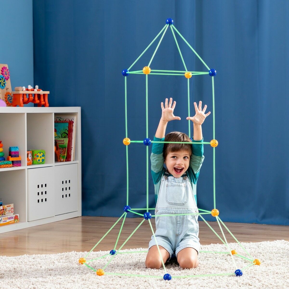 Wooden Memory Chess Set & Fort Building Kit for Kids InnovaGoods