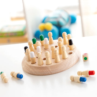 Wooden Memory Chess Set & Fort Building Kit for Kids InnovaGoods