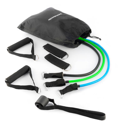 Pack Foldable Abdominal Machine and Resistance Band Set with