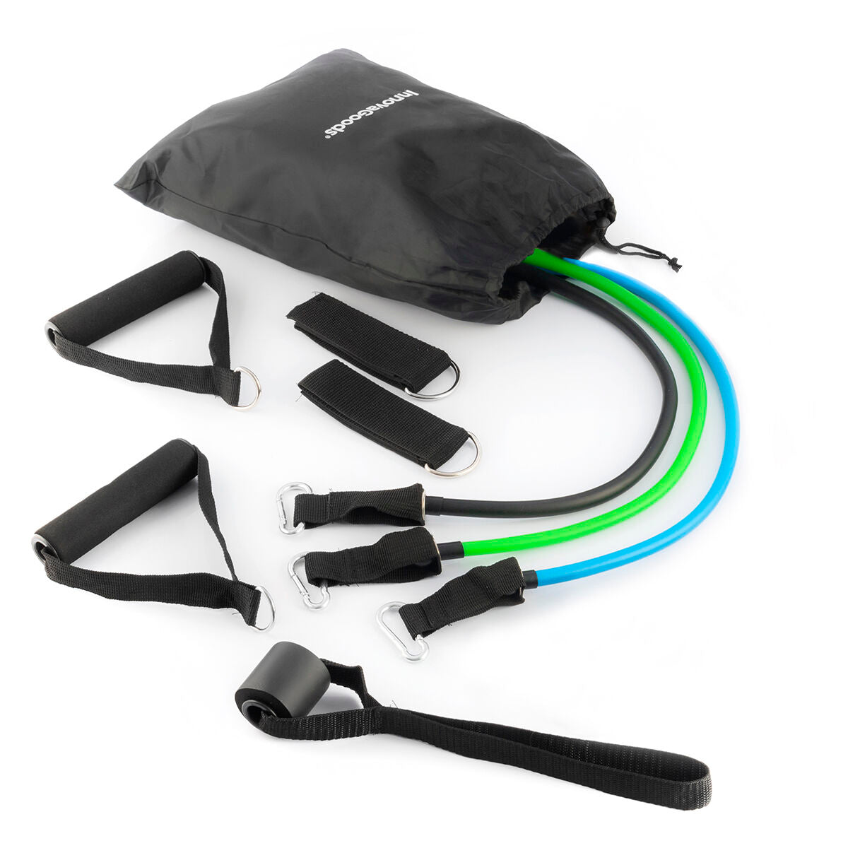 Pack Foldable Abdominal Machine and Resistance Band Set with