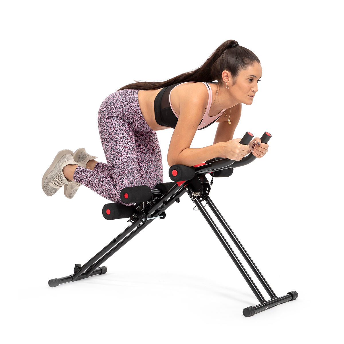 Pack Foldable Abdominal Machine and Resistance Band Set with