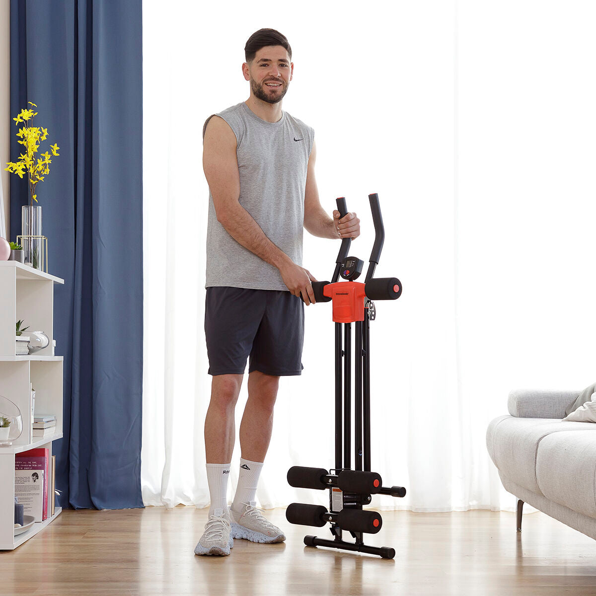 Pack Folding Abdominal Machine with Exercise Guide and Men’s Sauna