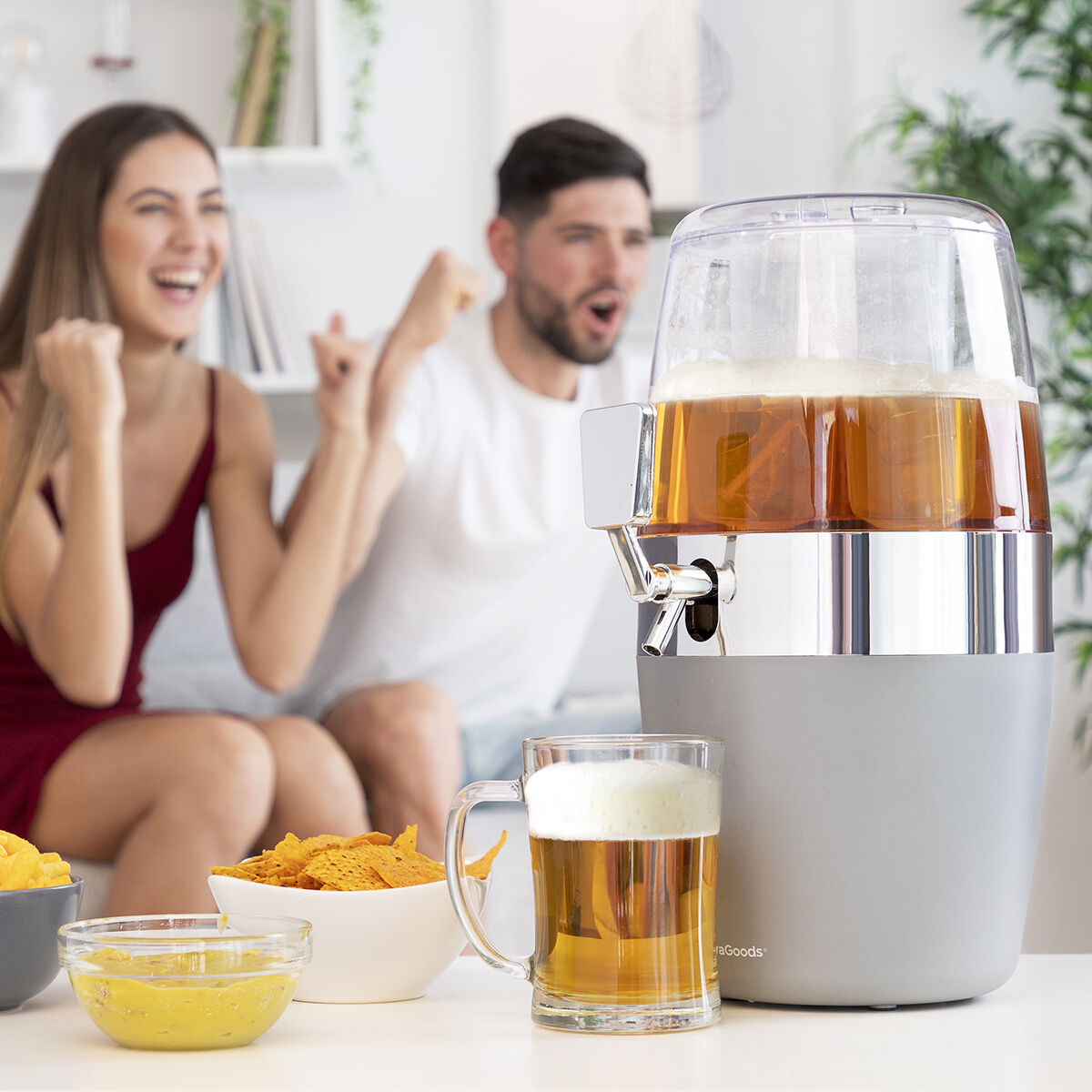 Beer Cooler Dispenser Pack InnovaGoods and 2 Rollable Sunglasses