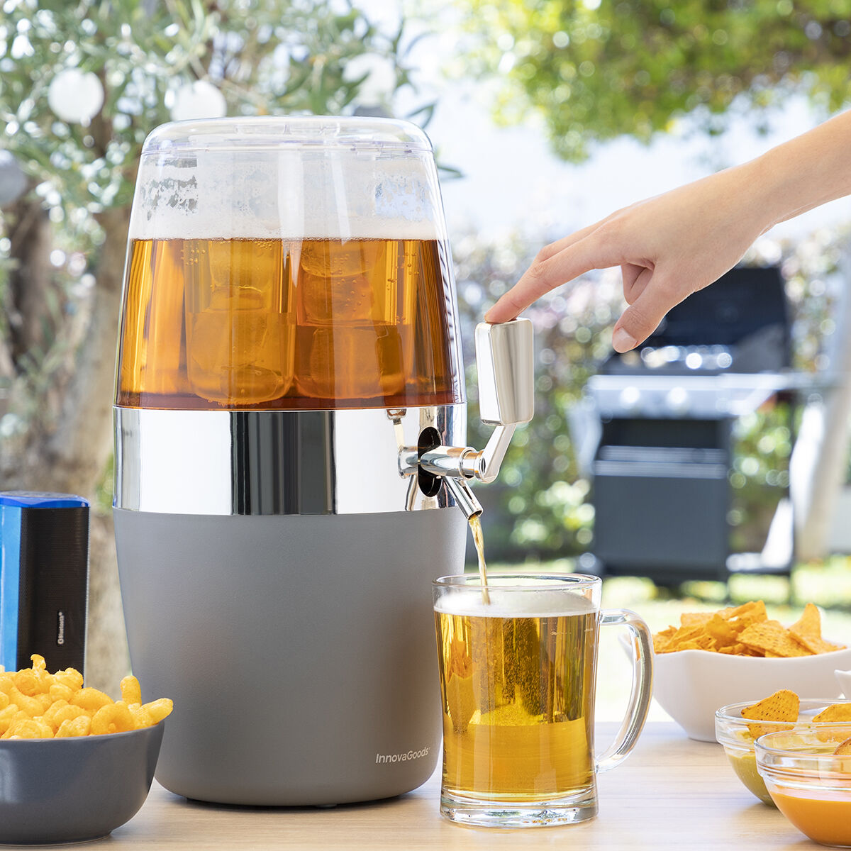 Beer Cooler Dispenser Pack InnovaGoods and 2 Rollable Sunglasses