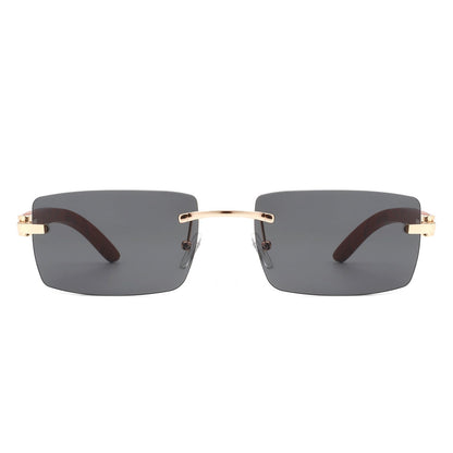 Oceanize - Rectangle Rimless Retro Frameless Fashion Tinted Sunglasses