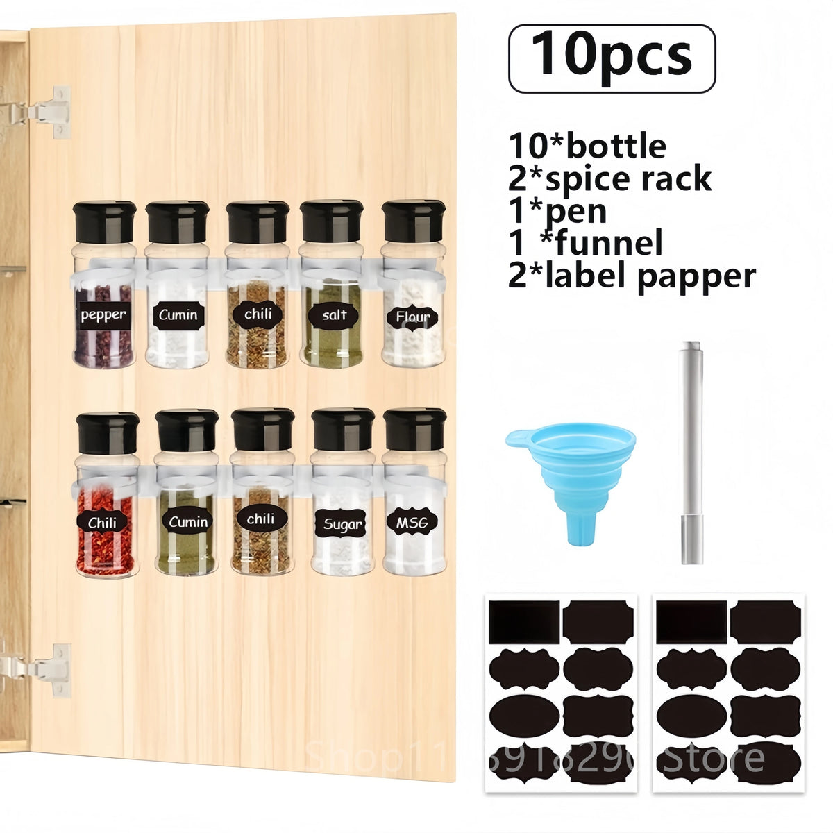Set Barattoli Spezie Sale e Pepe con Organizer da Cucina