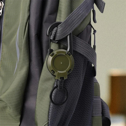 Porta badge retrattile robusto cavo acciaio antifurto clip portachiavi camping