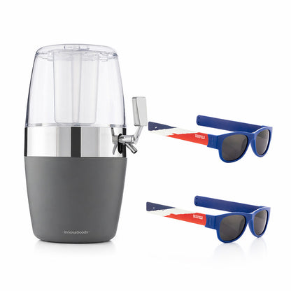 Beer Cooler Dispenser Pack InnovaGoods and 2 Rollable Sunglasses