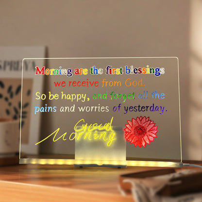 LED Acrylic Drawing Board DIY Erasable Luminous Writing Boards With