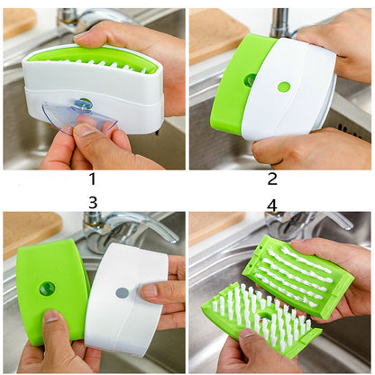 Creative Kitchen Knife And Fork Chopsticks Cleaning Brush With Suction