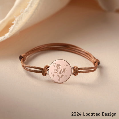 Combined Birth Month Flower Bracelet, Birthflower Gift,Mother Bracelet