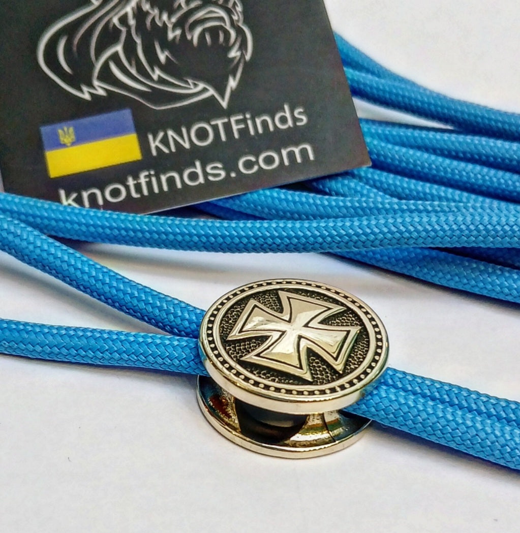Brass round bead Templar Crosd
