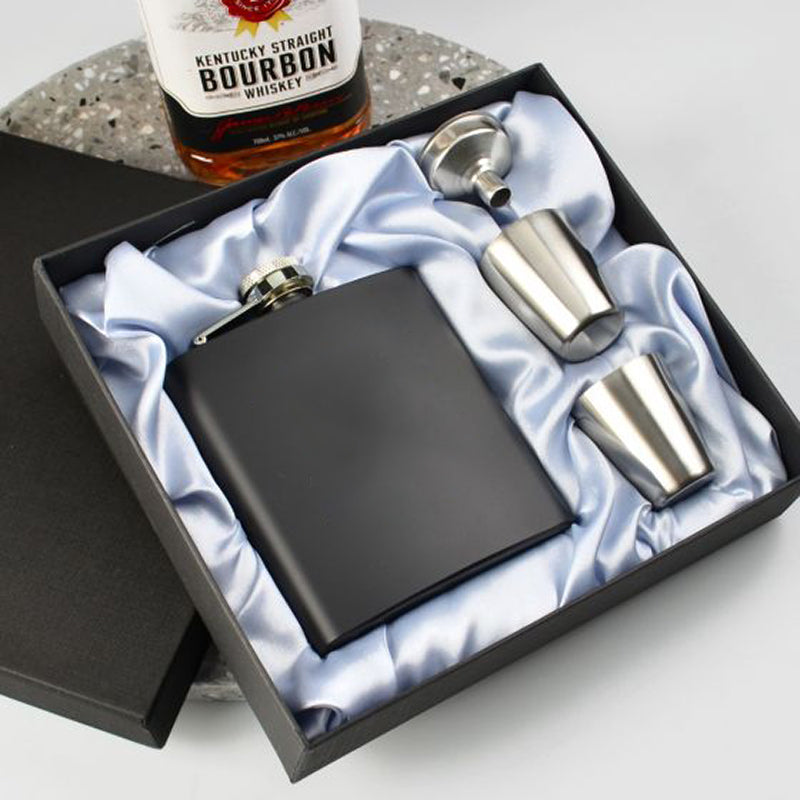 Engraved Hip Flask Custom Name Initials Gift for Boyfriend Dad
