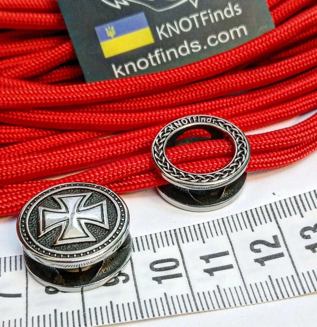 Temlar Cross round beads for paracord, jewelry, bracelet.