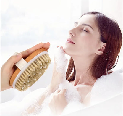 Wooden Oval Exfoliating Dead Skin Shower Brush