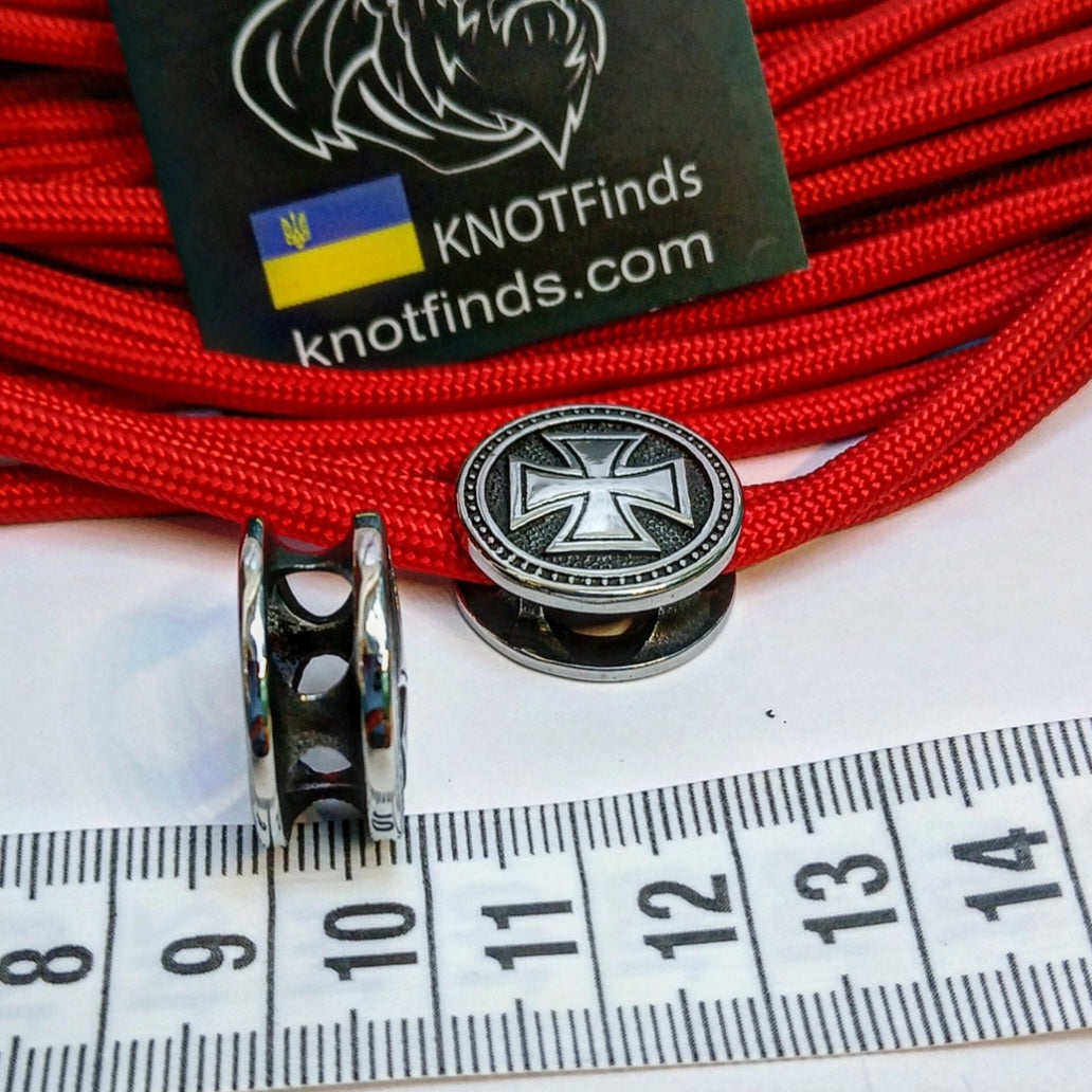 Temlar Cross round beads for paracord, jewelry, bracelet.