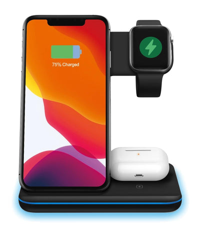 15W 3 in 1 Fast Wireless Charging Station for Mobile Phones