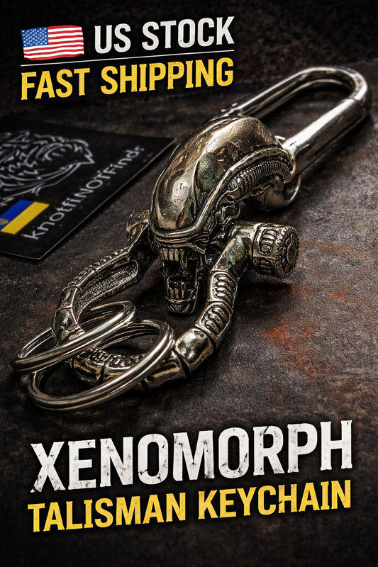 Xenomorph Talisman Keychain, Alien Creature Keychain, Sci Fi Horror