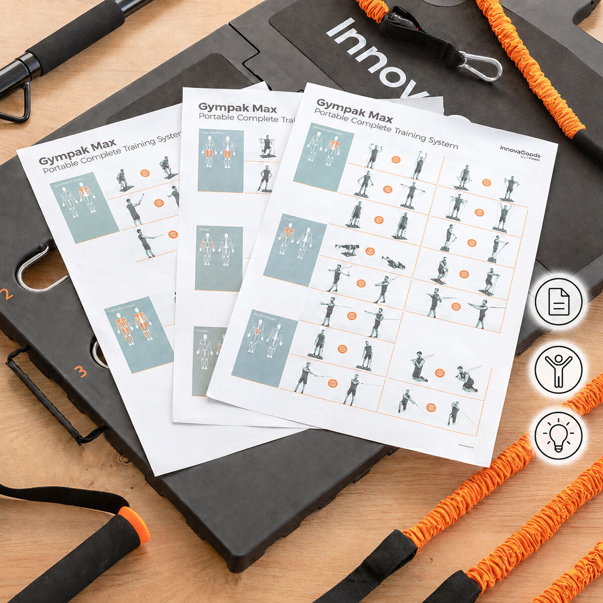 Integrated Portable Training System with Exercise Guide Gympak Max