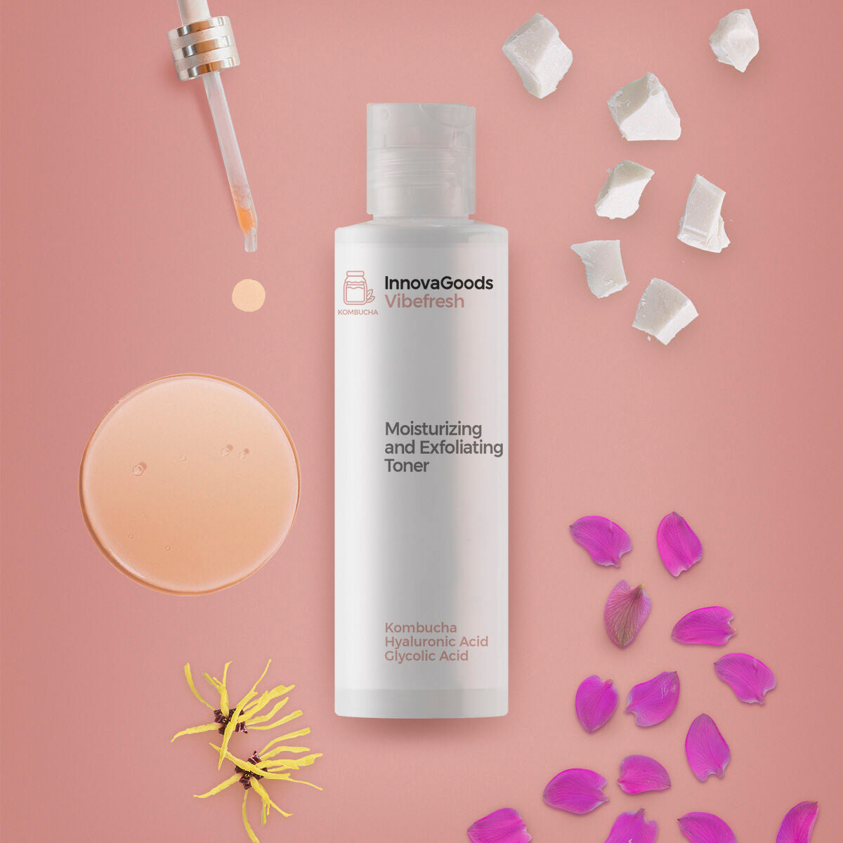 Moisturizing and Exfoliating Facial Toner Kombucha Vibefresh