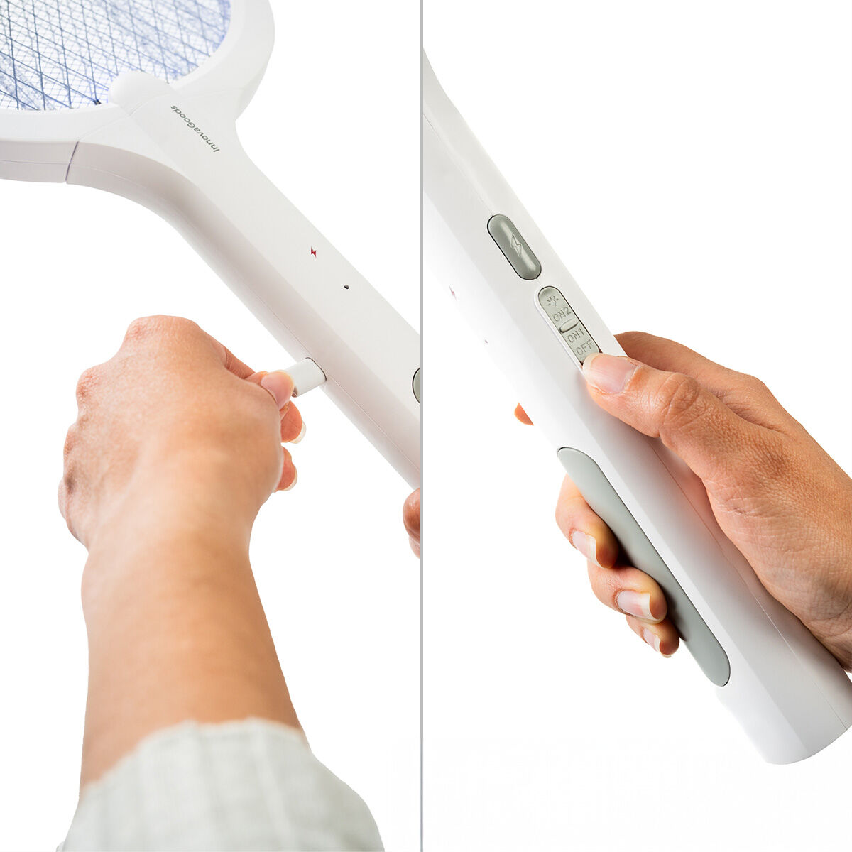 2-in-1 Rechargeable Insect Killing Racket with UV Light Elecfly