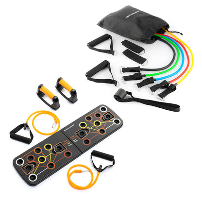 Pack Push-Up Board and Set of Resistance Bands with Accessories and