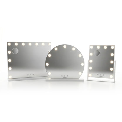 Round Vanity Mirror with LED Hollywood Gloette InnovaGoods 9 Light
