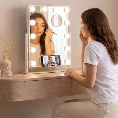 Tilting LED Vanity Mirror Hollywood Glarisse InnovaGoods 12 Light