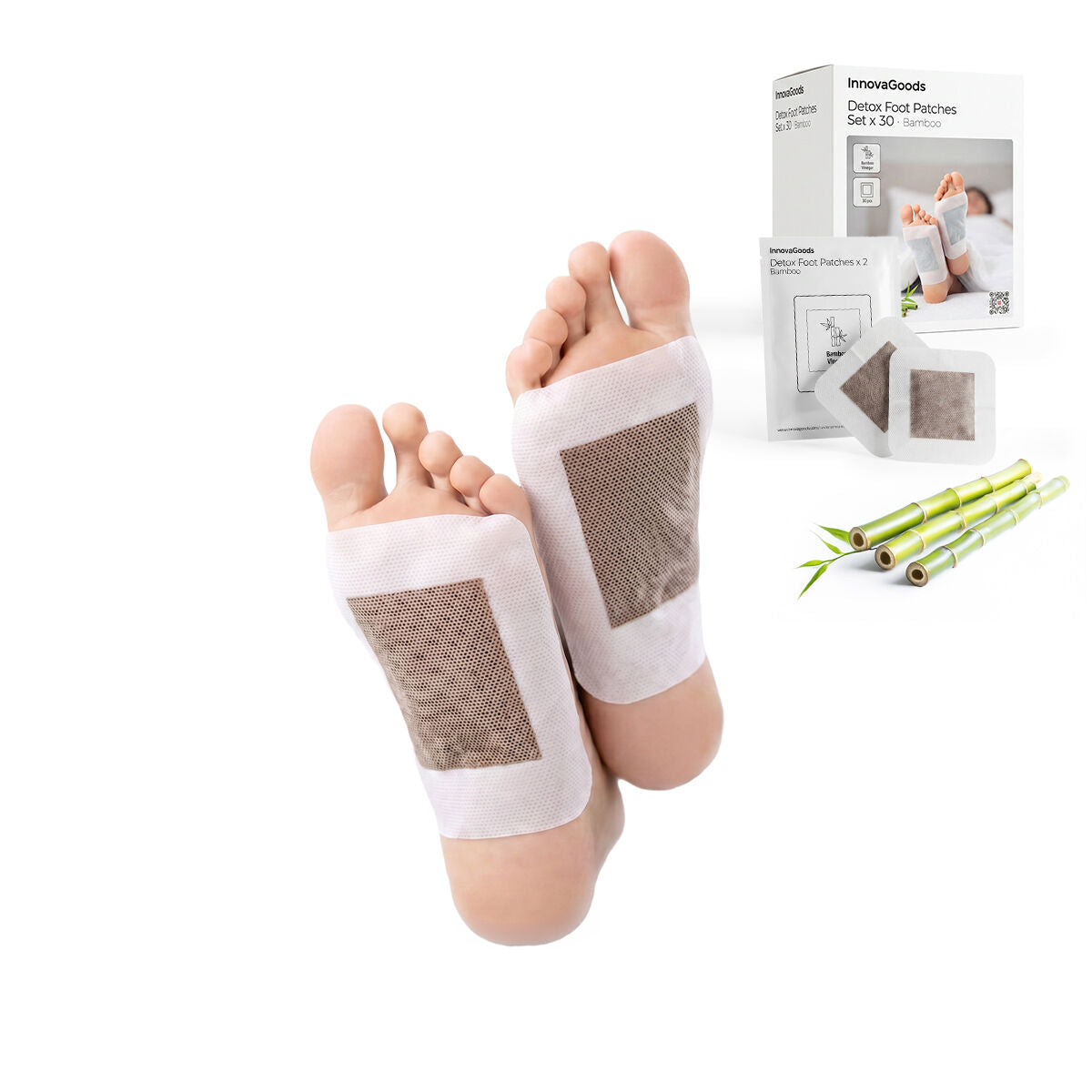Detox Foot Patches Bamboo InnovaGoods 30 Units