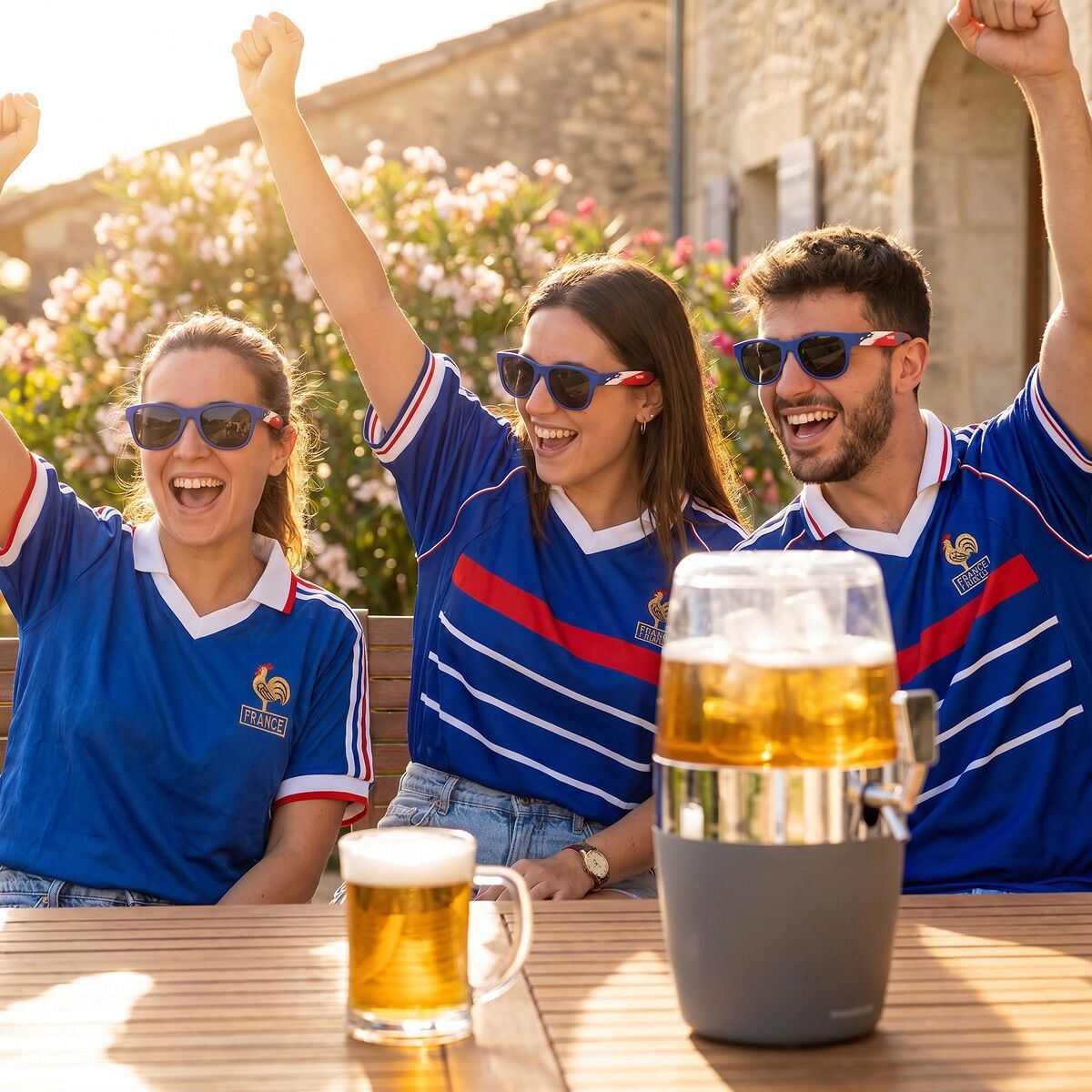 Beer Cooler Dispenser Pack InnovaGoods and 2 Rollable Sunglasses