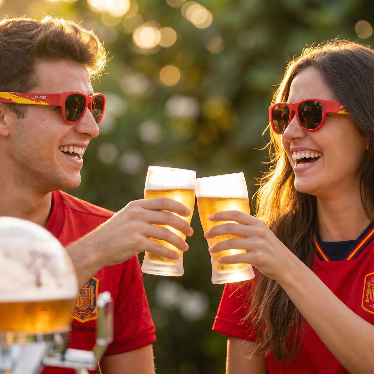 Beer Dispenser Cooling Pack InnovaGoods and 2 Folding Sunglasses