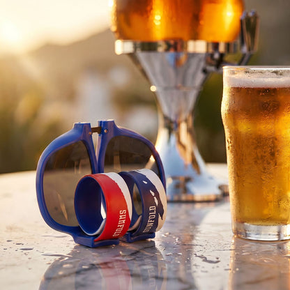 Beer Cooler Dispenser Pack InnovaGoods and 2 Roll-Up Sunglasses