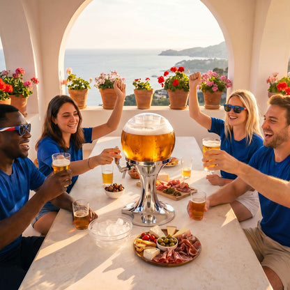 Beer Cooler Dispenser Pack InnovaGoods and 2 Roll-Up Sunglasses